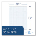 Gummed Pad, 5 sq/in Quadrille Rule, 50 White 8.5 x 11 Sheets, 72/Carton, Ships in 4-6 Business Days