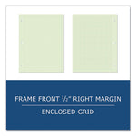 Engineer Pad, (0.5" Margins), Quad Rule (5 sq/in, 1 sq/in) 100 Lt Green 8.5x11 Sheets/Pad, 24/CT, Ships in 4-6 Business Days