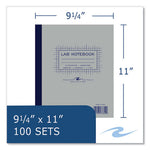 Lab and Science Carbonless Notebook, Quad Rule (4 sq/in), Gray Cover, (200) 11 x 9.25 Sheets, 5/CT,Ships in 4-6 Business Days