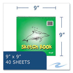 Kids Sketch Notepad, Green Cover, 40 White 9 x 9 Sheets, 12/Carton, Ships in 4-6 Business Days