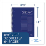 Music Notebook, Medium/College Rule, Transcription Format, Blue Cover, (32) 8.5 x 11 Sheets, 24/CT, Ships in 4-6 Bus Days