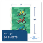 Lifenotes Wirebound Notebook, 1 Subject, Medium/College Rule, Asst Covers, (80) 7x5 Sheets, 24/CT, Ships in 4-6 Bus Days