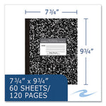 Flexible Cover Composition Notebook, Wide/Legal Rule, Black Marble Cover, (60) 10 x 8 Sheet, 72/CT, Ships in 4-6 Bus Days