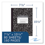 Hardcover Composition Book, Med/College Rule, Black Marble Cover, (80) 10.25 x 7.88 Sheet, 24/CT, Ships in 4-6 Bus Days