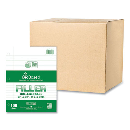 Filler Paper, 3-Hole, 8.5 x 11, College Rule, 100 Sheets/Pack, 24 Packs/Carton, Ships in 4-6 Business Days