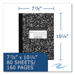 Flexible Cover Composition Book, Med/College Rule, Black Marble Cover, (80) 10.25 x 7.88 Sheet, 48/CT, Ships in 4-6 Bus Days