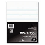 Boardroom Gummed Pad, Wide Rule, 50 White 8.5 x 11 Sheets, 72/Carton, Ships in 4-6 Business Days