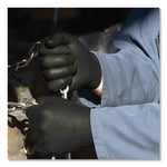 Heavy-Duty Industrial Nitrile Gloves, Powder-Free, 6 mil, Medium, Black, 100 Gloves/Box, 10 Boxes/Carton