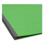 Top Tab Classification Folders, Four SafeSHIELD Fasteners, 2" Expansion, 1 Divider, Letter Size, Green Exterior, 10/Box