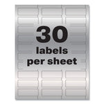 PermaTrack Metallic Asset Tag Labels, Laser Printers, 0.75 x 2, Metallic Silver, 30/Sheet, 8 Sheets/Pack