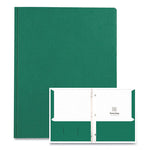 Pocket Folder with 3 Fasteners, 0.5" Capacity, 11 x 8.5, Dark Green, 25/Box, 10 Boxes/Carton, Ships in 4-6 Business Days