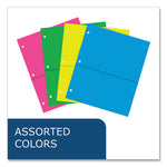 Binder Pocket, 9 w x 11 h, Assorted Colors, 144/Carton, Ships in 4-6 Business Days