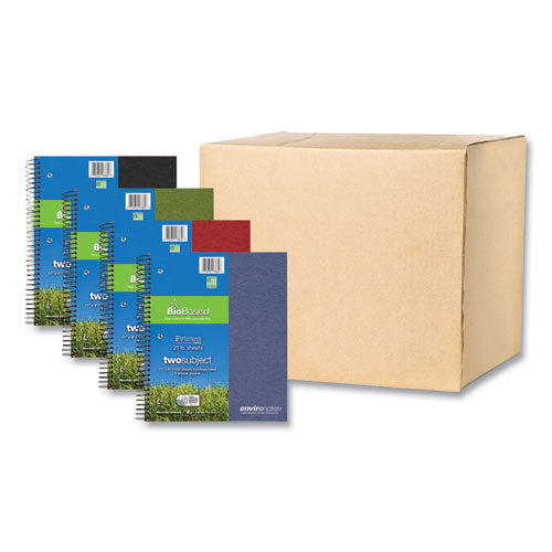 Earthtones BioBased 2 Subject Notebook, Med/College Rule, Random Asst Covers, (100) 11x9 Sheets, 24/CT,Ships in 4-6 Bus Days