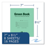 Recycled Exam Book, Wide/Legal Rule, Green Cover, (8) 8.5 x 7 Sheets, 600/Carton, Ships in 4-6 Business Days