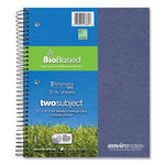 Earthtones BioBased 2 Subject Notebook, Med/College Rule, Random Asst Covers, (100) 11x9 Sheets, 24/CT,Ships in 4-6 Bus Days