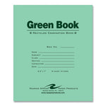 Recycled Exam Book, Wide/Legal Rule, Green Cover, (8) 8.5 x 7 Sheets, 600/Carton, Ships in 4-6 Business Days