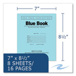 Recycled Exam Book, Wide/Legal Rule, Blue Cover, (8) 8.5 x 7 Sheets, 600/Carton, Ships in 4-6 Business Days