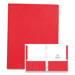 Pocket Folder with 3 Fasteners, 0.5" Capacity, 11 x 8.5, Red, 25/Box, 10 Boxes/Carton, Ships in 4-6 Business Days