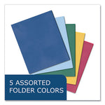 Pocket Folder, 0.5" Capacity, 11 x 8.5, Assorted Colors, 100/Carton, Ships in 4-6 Business Days