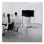 Mobile TV Cart COWORKSATION, Engineered Wood, 3 Shelves, 40 lb Capacity, 22.5 x 22.6 x 50.89, White