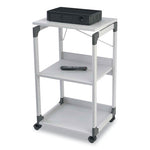 3-Tier Multimedia Trolley for Projectors, Metal, 3 Shelves, 20 x 17 x 34.75, Gray