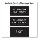 ADA Sign, All Gender Restroom Accessible, Plastic, 4 x 4, Clear/White