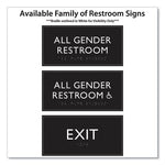 ADA Sign, Exit, Plastic, 4 x 4, Clear/White