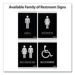 Century Series Office Sign, Men; Women, 6 x 9, Black/Silver