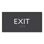 ADA Sign, Exit, Plastic, 4 x 4, Clear/White