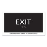 ADA Sign, Exit, Plastic, 4 x 4, Clear/White