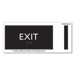 ADA Sign, Exit, Plastic, 4 x 4, Clear/White