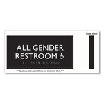 ADA Sign, All Gender Restroom Accessible, Plastic, 4 x 4, Clear/White