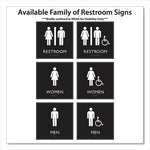 ADA Sign, Unisex Accessible Restroom, Plastic, 8 x 8, Clear/White