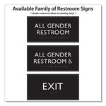 ADA Sign, All Gender Restroom, Plastic, 4 x 4, Clear/White