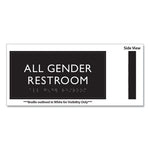 ADA Sign, All Gender Restroom, Plastic, 4 x 4, Clear/White