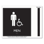 ADA Sign, Men Accessible, Plastic, 8 x 8, Clear/White