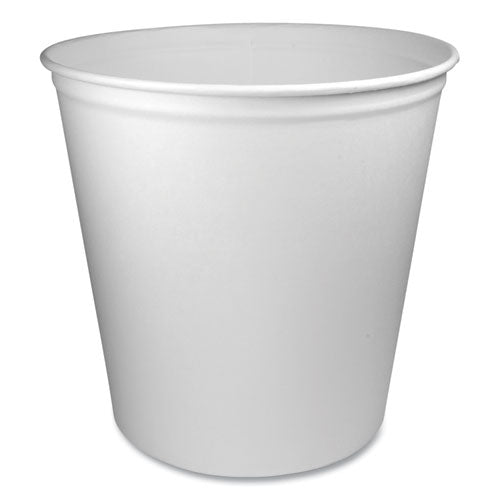 Double Wrapped Paper Bucket, Unwaxed, 165 oz, White, 100/Carton