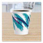 Jazz Paper Hot Cups, 6 oz, White/Green/Purple, 50/Bag, 20 Bags/Carton