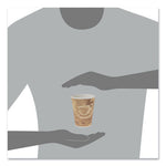 Mistique Polycoated Hot Paper Cups, 8 oz, Printed, Brown, 50/ Sleeve, 20 Sleeves/Carton