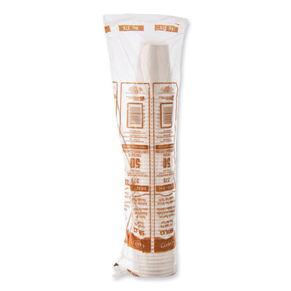 Single-Sided Poly Paper Hot Cups, 8 oz, White, 50/Bag, 20 Bags/Carton