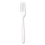 Guildware Extra Heavyweight Plastic Cutlery, Forks, Clear, 1,000/Carton