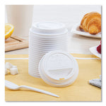 Traveler Cappuccino Style Dome Lid, Fits 10 oz Cups, White, 100/Pack, 10 Packs/Carton