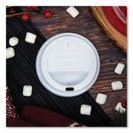 Traveler Cappuccino Style Dome Lid, Fits 10 oz Cups, White, 100/Pack, 10 Packs/Carton