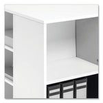 Flexible Multi-Functional Cart for Office Storage, Wood, 6 Shelves, 20.79 x 23.31 x 29.45, White