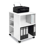 Flexible Multi-Functional Cart for Office Storage, Wood, 6 Shelves, 20.79 x 23.31 x 29.45, White