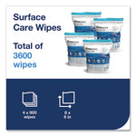 Cleaning and Deodorizing Wipes, 1-Ply, 8 x 6, Lemon, White, 900/Bag, 4 Bags/Carton