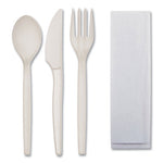 EcoSense Renewable PSM Wrapped Cutlery Kit, White, 250/Carton