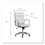 Alera Neratoli Mid-Back Slim Profile Chair, Faux Leather, Up to 275 lb, 18.3" to 21.85" Seat Height, White Seat/Back, Chrome