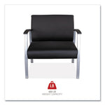 Alera metaLounge Series Bariatric Guest Chair, 30.51" x 26.96" x 33.46", Black Seat, Black Back, Silver Base