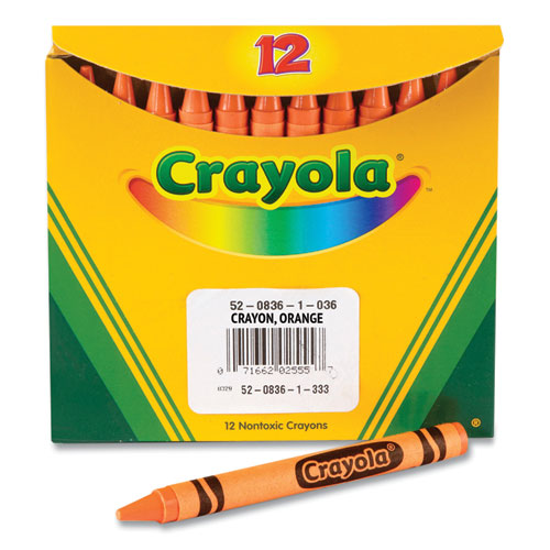Bulk Crayons, Orange, 12/Box